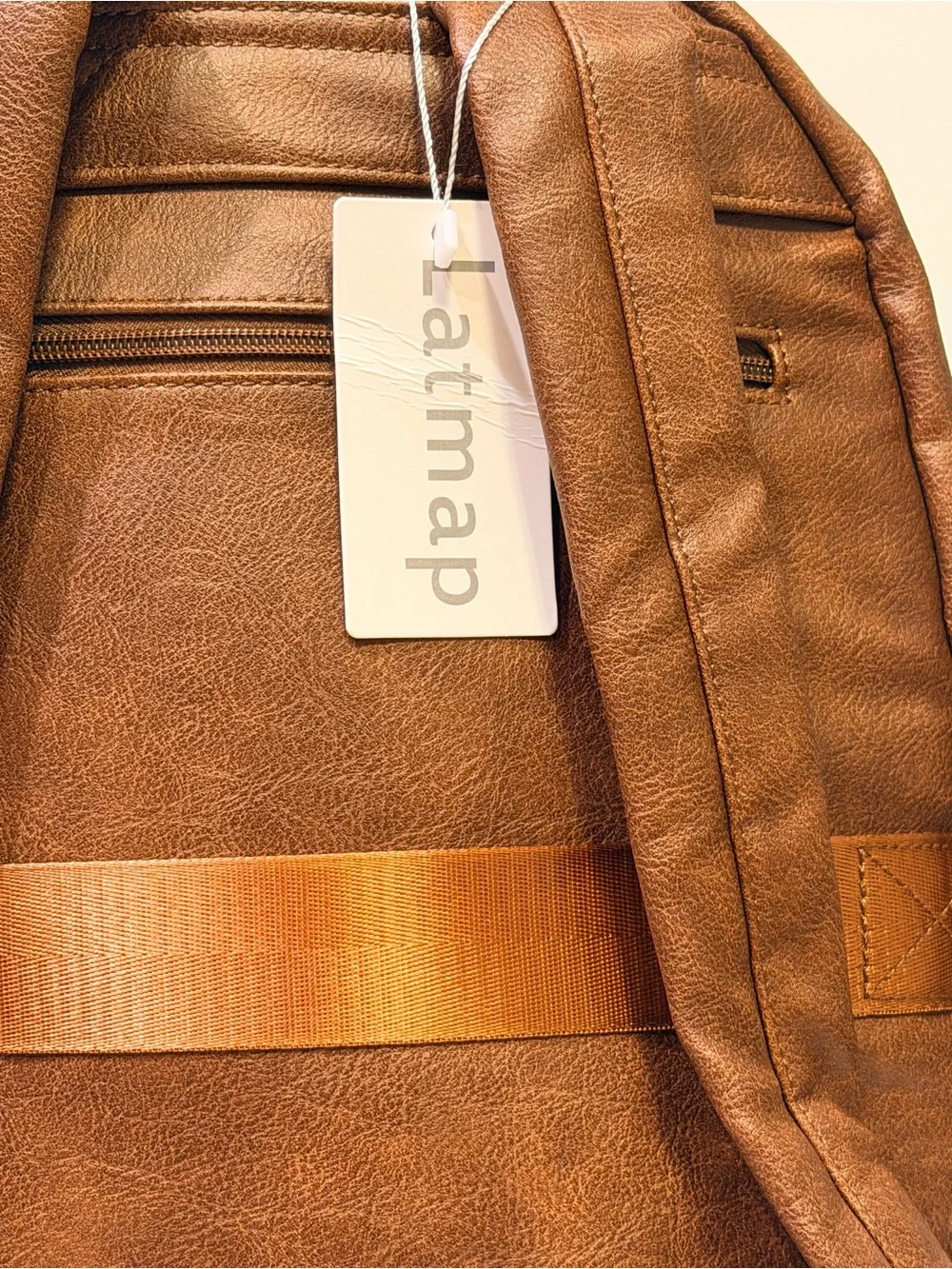 NWT Latmap Vegan Leather Casual Laptop Backpack - Brown
